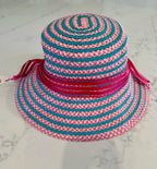 Pink and Turquoise Bejeweled Bucket Hat Size S