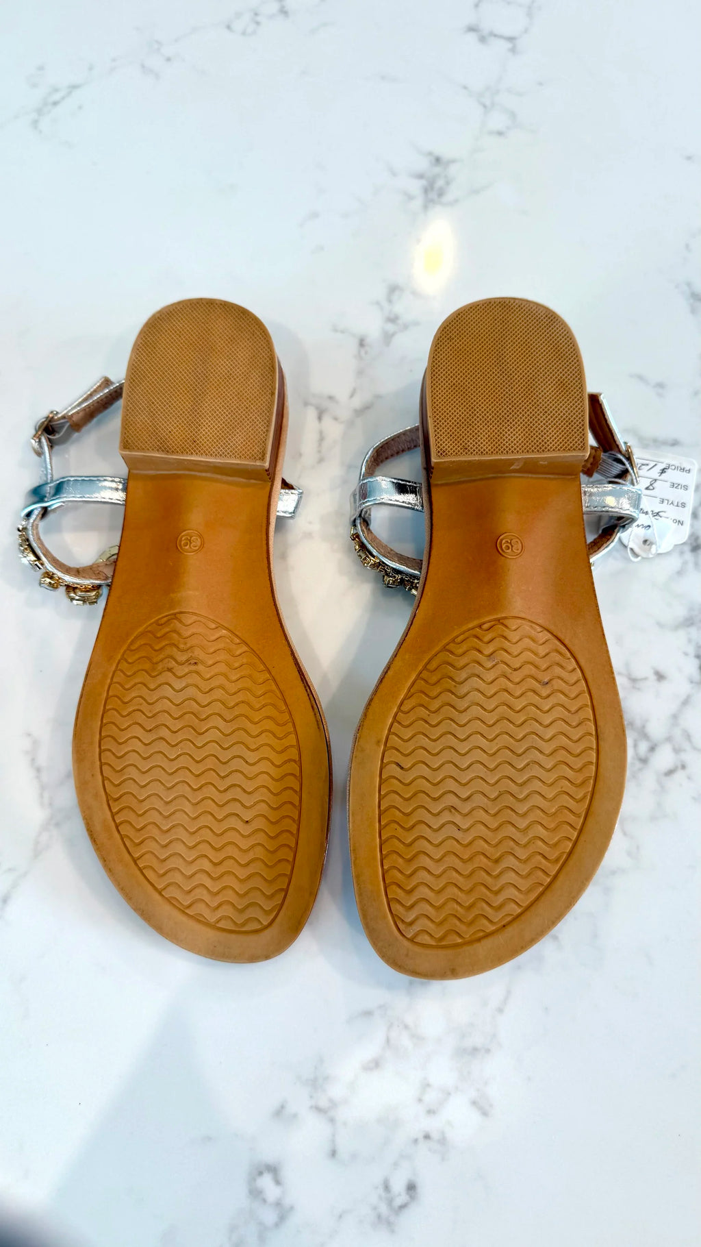 Gorgeous Rhinestone T-Strap Sandals Size 8