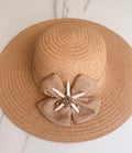 Straw Hat With Bejeweled Starfish Size S/M