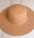 Straw Hat With Bejeweled Starfish Size S/M