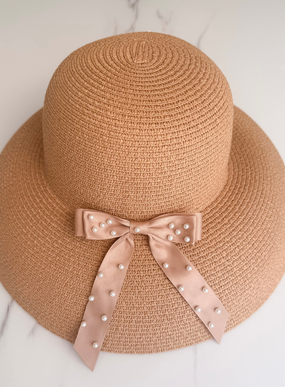 Tan Woven Hat With Bejeweled Starfish Size M
