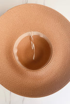 Tan Woven Hat With Bejeweled Starfish Size M