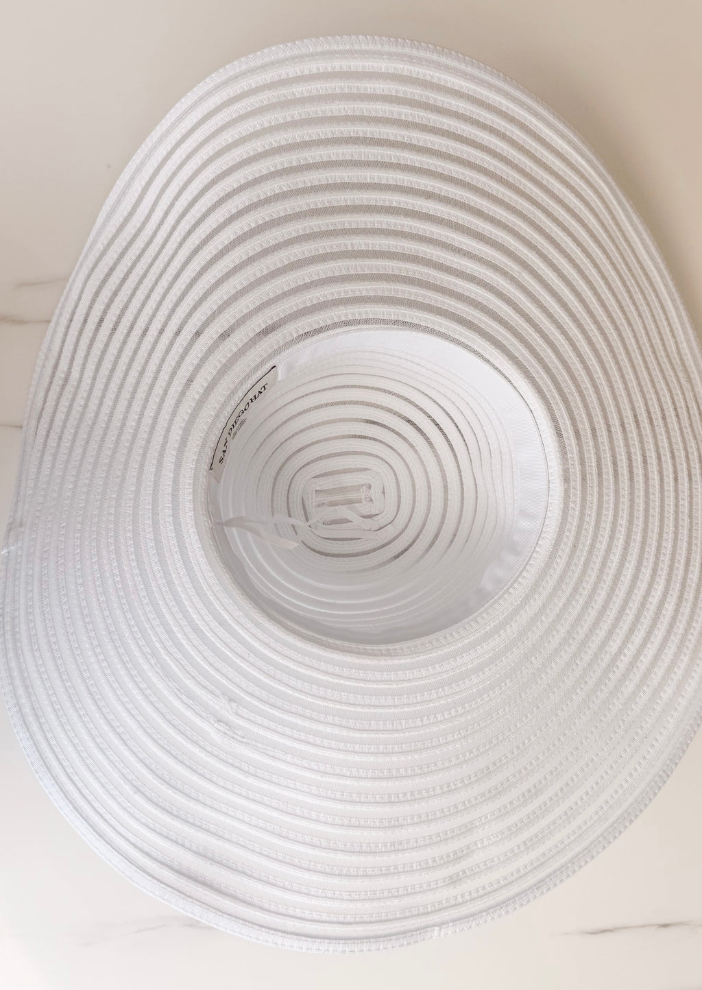 White Striped Hat With Bejeweled Starfish Size S/M