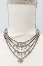 Vintage Four Tiered Rhinestone Choker