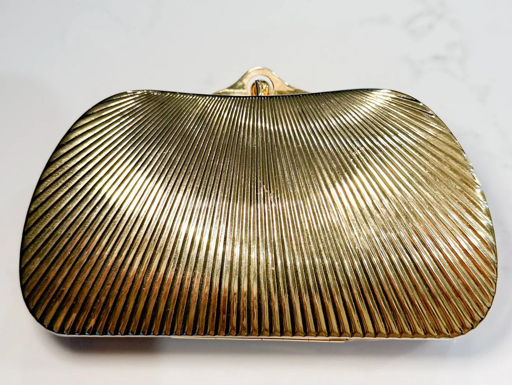 Vintage Gold Art Deco Purse with Rhinestone Jewels