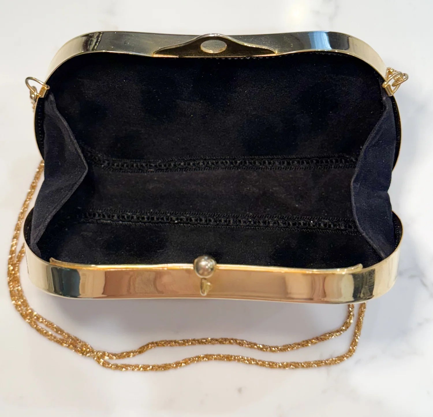 Vintage Gold Art Deco Purse with Rhinestone Jewels