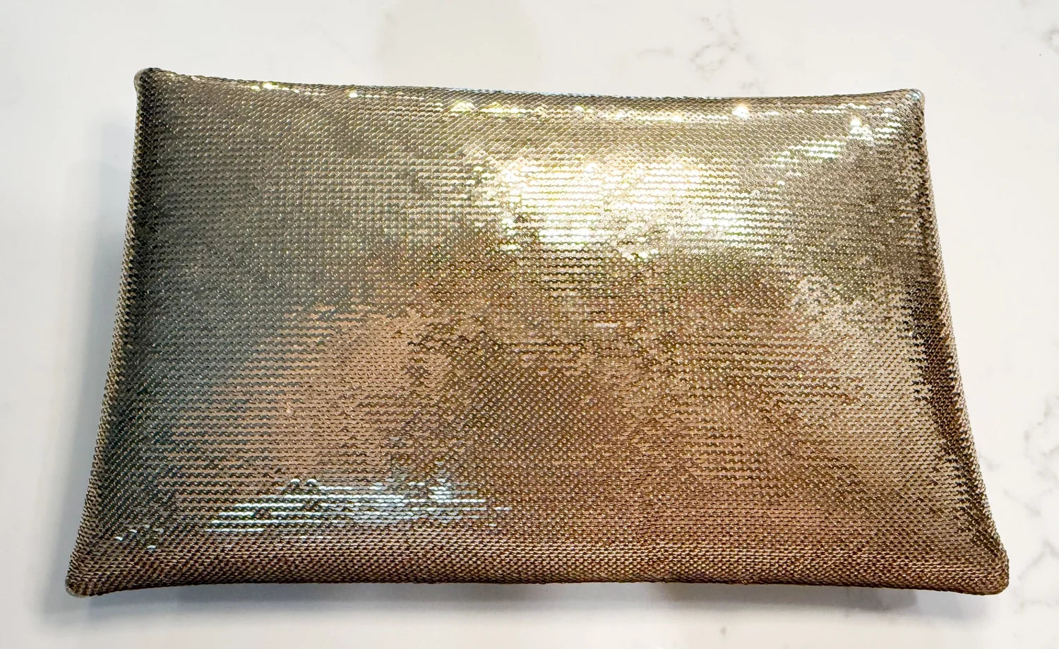 Vintage Gold Sequin Envelope Purse with Mini Perfume Bottle Brooch