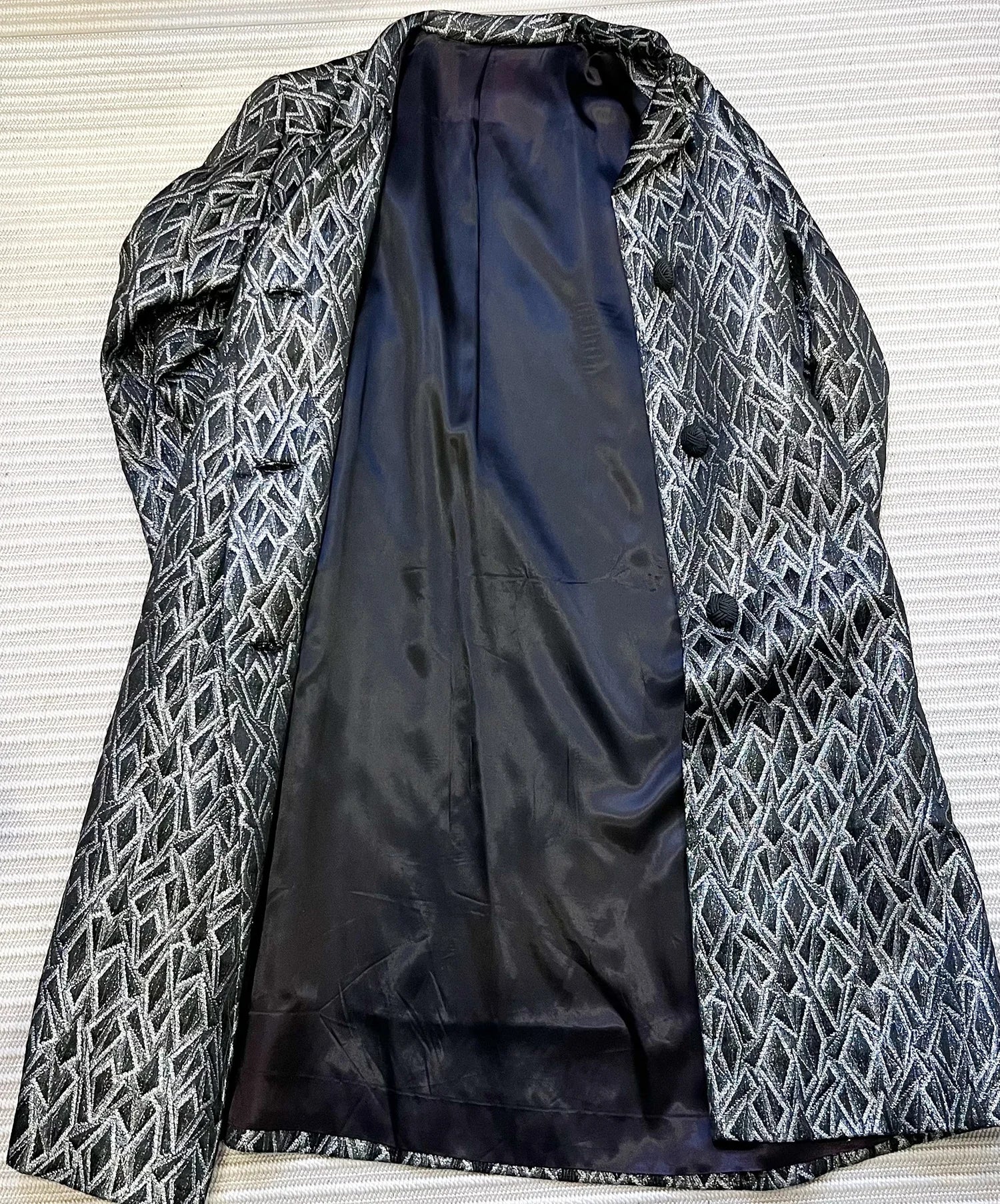Vintage Silver Sparkly Threaded Duster Coat Size S/M