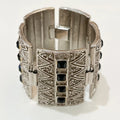 Silver/Black Geometric Large Link Bracelet