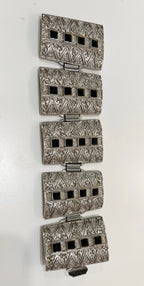 Silver/Black Geometric Large Link Bracelet