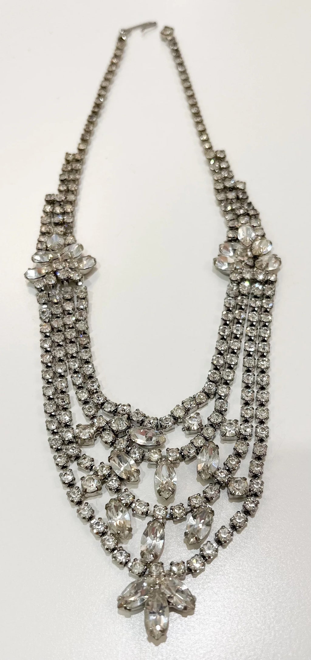Vintage Four Tiered Rhinestone Choker