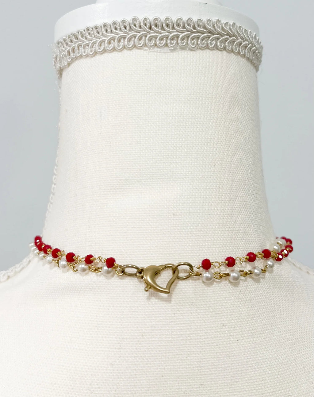 Vintage Acrylic Floral Inlay Beaded Necklace