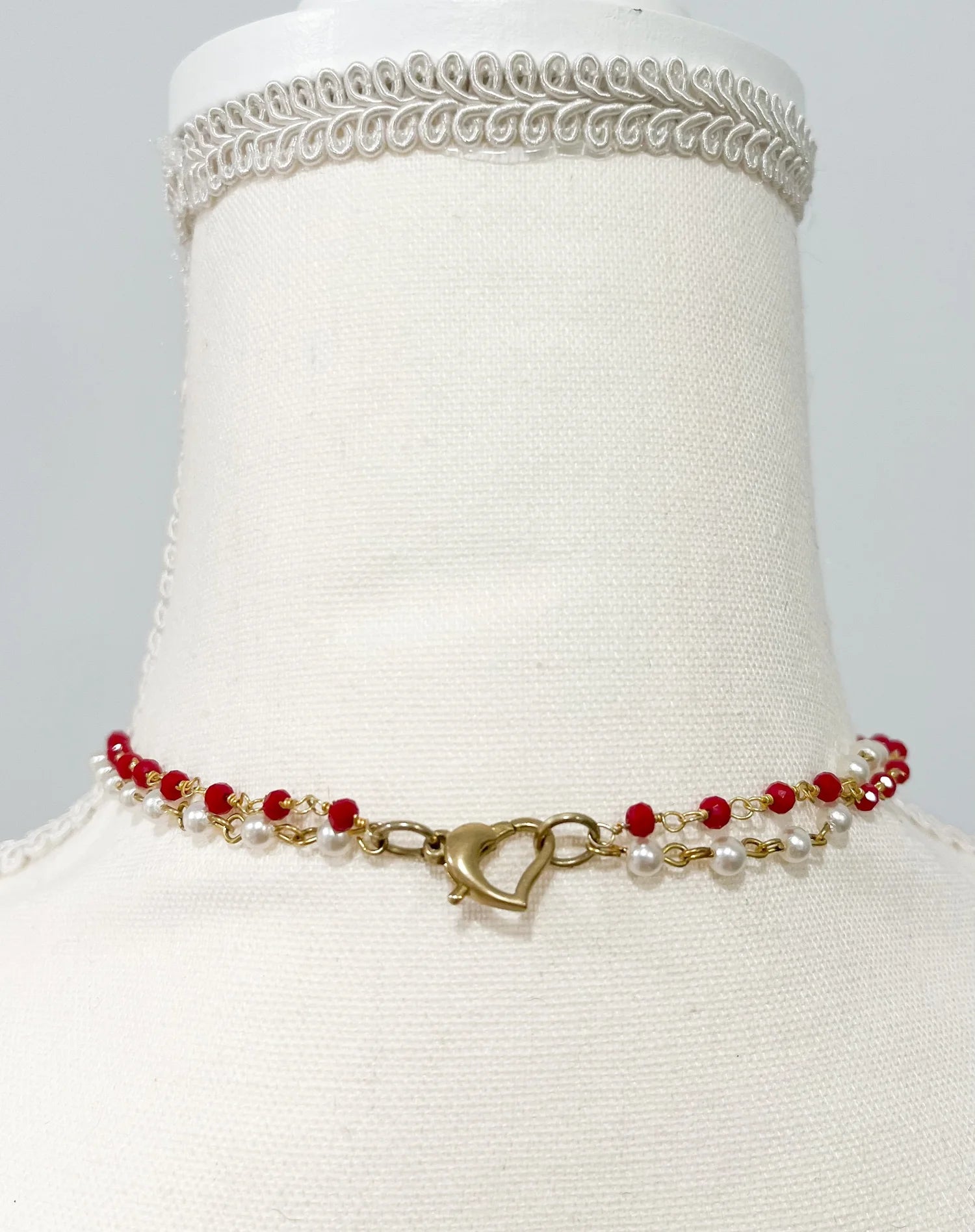 Vintage Acrylic Floral Inlay Beaded Necklace