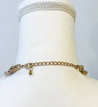 Vintage Gold Braided Four Tiered Necklace with Chandelier Prism Pendants