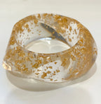 Vintage Gold Flecked Acrylic Bangle Bracelet