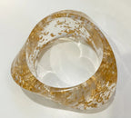 Vintage Gold Flecked Acrylic Bangle Bracelet